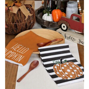 Kitchen Towel, Black & Orange, Pumpkin
